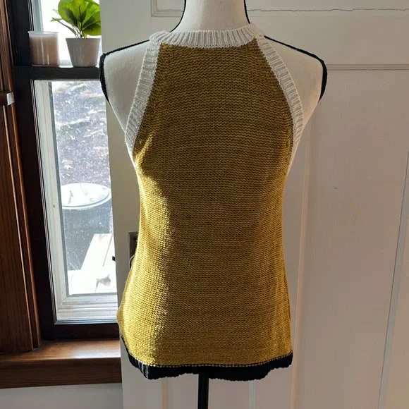 Moth Anthropologie Colorblock Halter Sweater Tank- Women’s Size Medium - Picture 4 of 10